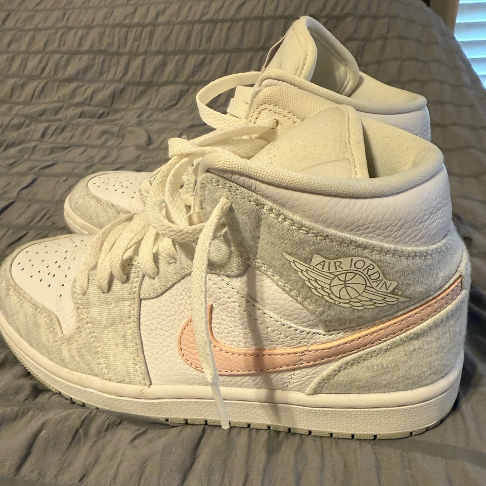 Nike Air Jordan White and Pink Athletic Shoes